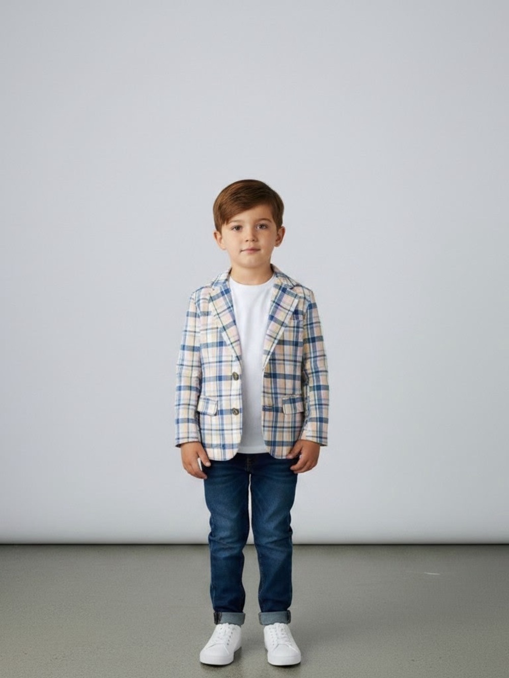 Janie and Jack Boys Plaid Blazer Jacket size 3T